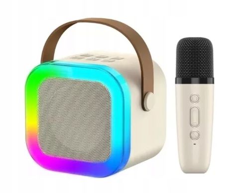 ZESTAW KARAOKE PRZENOŚNY GŁOŚNIK +2 MIKROFONY ŚWIECĄCY EFEKTY DŹWIĘKOWE USB na Arena.pl