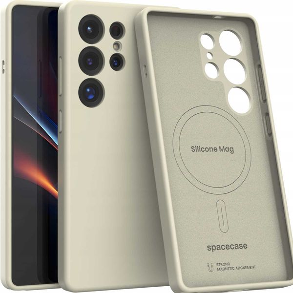 Spacecase Silicone Mag Galaxy S25 Ultra Beige zdjęcie 1