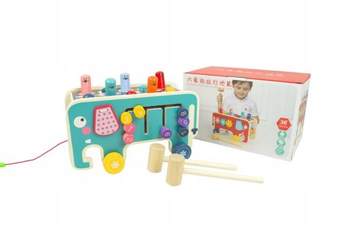 LT301 WBIJAK SŁOŃ DREWNIANY MONTESSORI KOSTKA EDUKACYJNA na Arena.pl