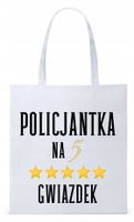 Dla Policjanta Policjantki Torba Eco Biała Shopper Z Nadrukiem Ze Zdjęciem