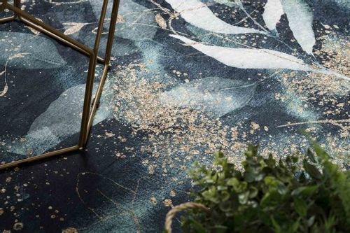 RUG/LU/ARLEN/LEAVES3/BLACK+TURQUISE/120x170 na Arena.pl