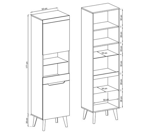 Bettso witryna do salonu jadalni NODIS 53 cm Dąb artisan na Arena.pl