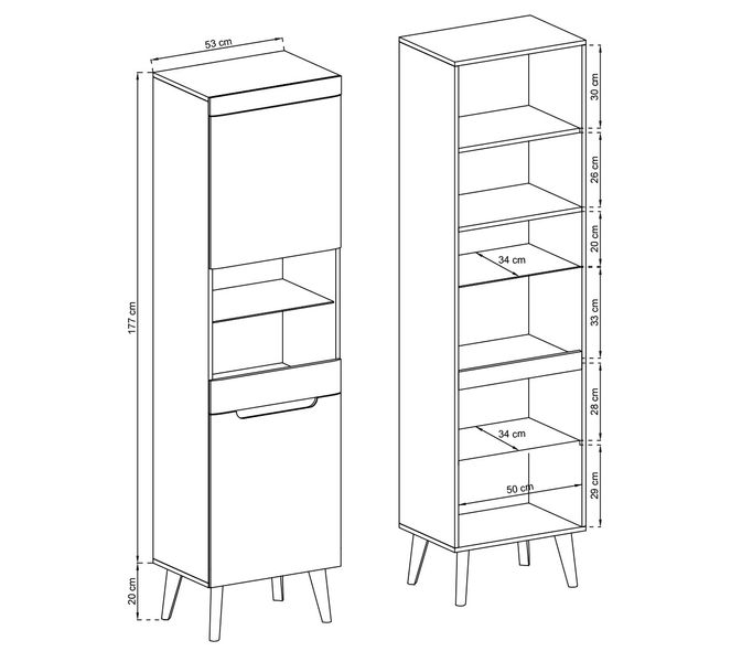 Bettso witryna do salonu jadalni NODIS 53 cm Dąb artisan zdjęcie 4
