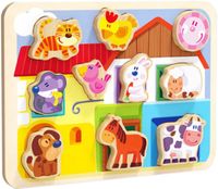 układanka drewniana farma puzzle dopasuj kształty układanka  drewnia