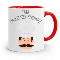 Kubek Czerwony Dla Taty Ojca Najlepszy Kucharz Z Nadrukiem Ze Zdjęciem