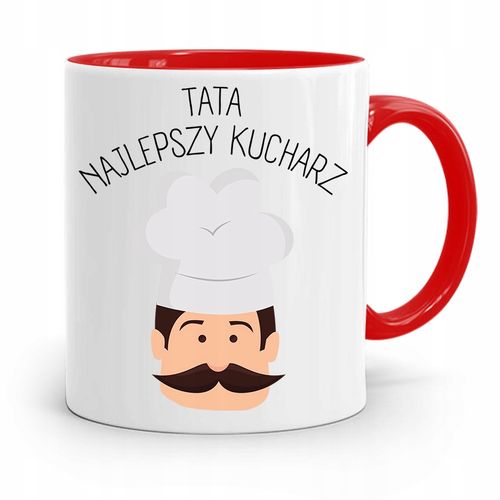 Kubek Czerwony Dla Taty Ojca Najlepszy Kucharz Z Nadrukiem Ze Zdjęciem na Arena.pl