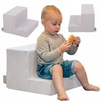 Piankowy MIĘKKI Schodek DLA DZIECI szary PPZ-211 KiddyMoon