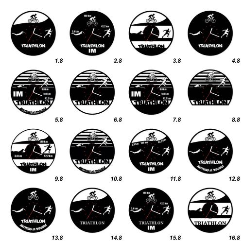Zegar Ścienny z płyty winylowej na lustrze TRIATHLON 48 wzorów 59x29 cm na Arena.pl