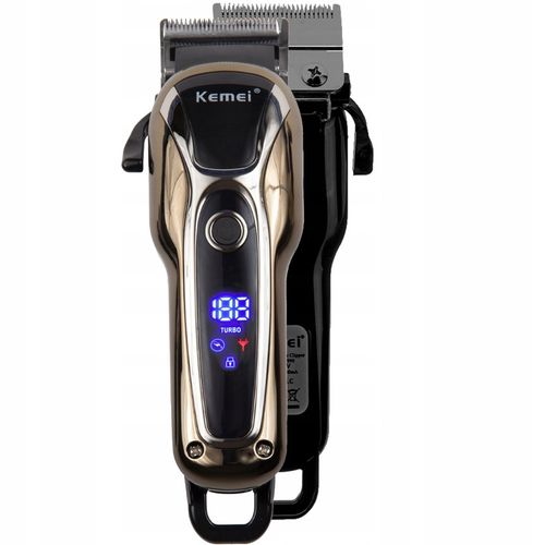 BEZPRZEWODOWA MASZYNKA DO STRZYŻENIA WŁOSÓW KEMEI KM-1990 BARBER USB LCD na Arena.pl