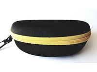 Etui na okulary z karabińczykiem żółty zamek