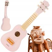 Drewniana Gitara UKULELE Zabawka Dla Dziewczynki Do Nauki Gry 4 Struny