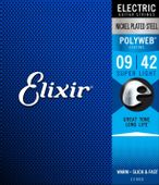 Struny do gitary elektrycznej Elixir 12000 Nickel POLYWEB Coating 9-42