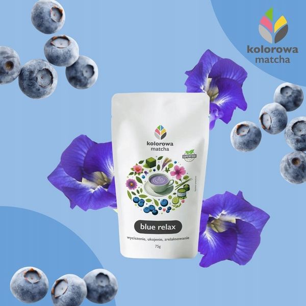 HERBATA MATCHA JAPOŃSKA W PROSZKU NIEBIESKA BLUE RELAX KOLOROWA MATCHA 75G zdjęcie 9