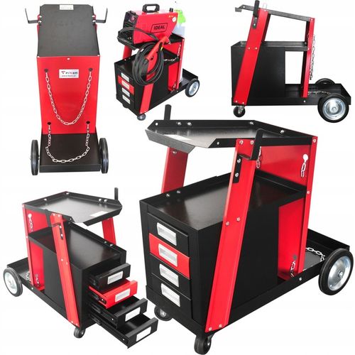 WÓZEK SPAWALNICZY Z SZUFLADAMI DO SPAWARKI MIGOMATU Z PÓŁKĄ NA BUTLĘ na Arena.pl