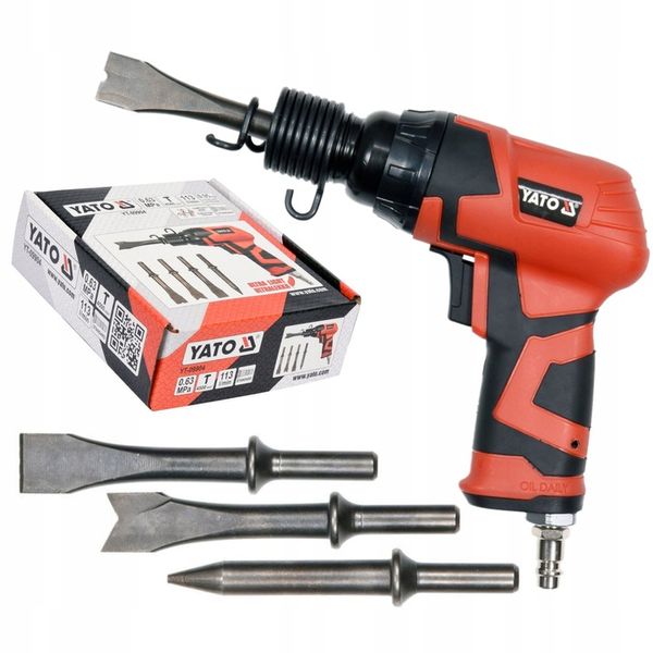 YATO MŁOTEK PNEUMATYCZNY ŚCINAK UDAROWY KOMPOZYT +4 GROTY DO RDZY PIASKARKA zdjęcie 2