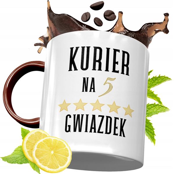 Kubek Bordowy Dla Kuriera Na Urodziny Prezent Z Nadrukiem Ze Zdjęciem zdjęcie 1