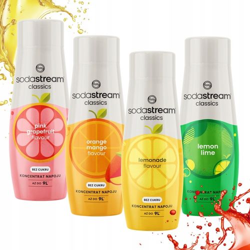 Zestaw syropów smakowych SodaStream koncentrat sok do saturatora 4x 440ml na Arena.pl