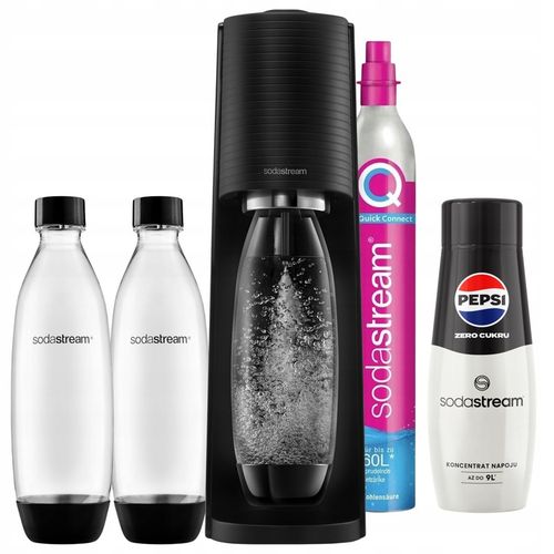 Saturator SodaStream TERRA Czarny do Wody Gazowanej 2 butelki + PEPSI MAX na Arena.pl