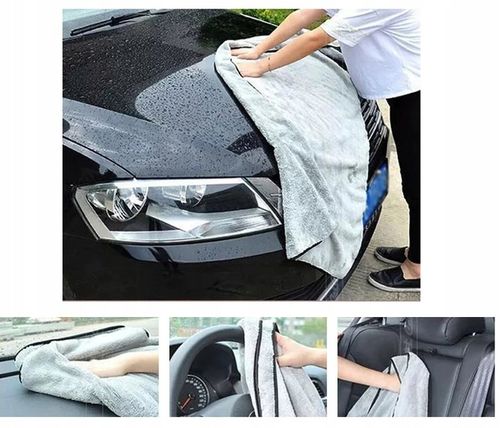 DUŻY RĘCZNIK ŚCIERKA Z MIKROFIBRY DO OSUSZANIA AUTA 1200GSM 50X80CM 2sztuki na Arena.pl
