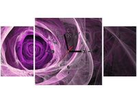 80X40CM ZEGAR FIOLETOWA RÓŻA OBRAZ