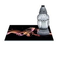 SZKLANA PODSTAWKA POD ZNICZE 40x30cm Dym róż 66b