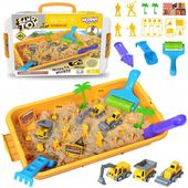 PIASEK KINETYCZNY POJAZDY BUDOWLANE DUŻY ZESTAW XXL PIASKOWNICA WOOPIE