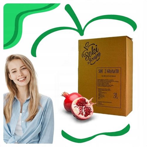 SOK Z GRANATU 100% 3L Tłoczony Z Granatów NATURALNY NFC Zdrowy BEZ CUKRU na Arena.pl