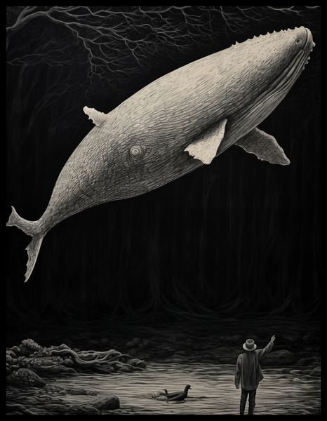 Plakat 50x65cm Biały Wieloryb zdjęcie 2