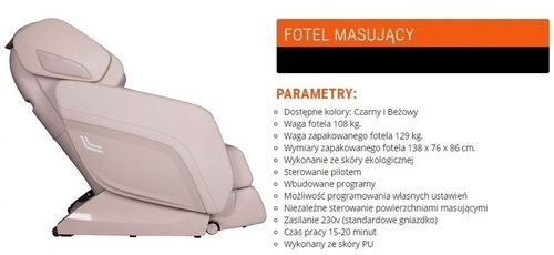 Cezar II Fotel Masujący Capsuła 3D Zero Gravity na Arena.pl