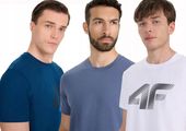 T-SHIRT MĘSKI 4F KOSZULKA Z LOGO ZESTAW KOMPLET 3 SZTUKI TTTSHM2257 L