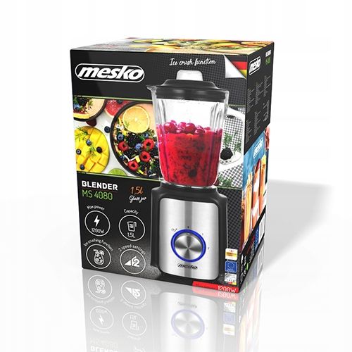 BLENDER KIELICHOWY MESKO MIKSER 1,5L MOCNY 1200W MIKSUJE KRUSZY LÓD bez BPA zdjęcie 4