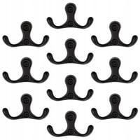 10x HACZYK NA UBRANIA CZARNY WIESZAK NA UBRANIA ŚCIENNY WIESZAK