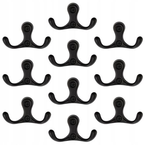 10x HACZYK NA UBRANIA CZARNY WIESZAK NA UBRANIA ŚCIENNY WIESZAK na Arena.pl