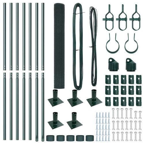 Ogrodzenie z słupkami Zielony 1 x 10 m Stal na Arena.pl