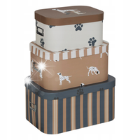 PUDEŁKA KARTONOWE OZDOBNE DOG 3 KUFERKI W ROZMIARACH 36,8X25,4 CM