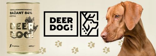 Mokra karma dla psa Deer Dog BAŻANT Z JEŻYNĄ puszka 400 G PREMIUM 84% MIĘSA na Arena.pl
