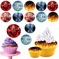 OPŁATEK na BABECZKI MUFFINKI zestaw na urodziny 12szt. - RONALDO PIŁKARZ