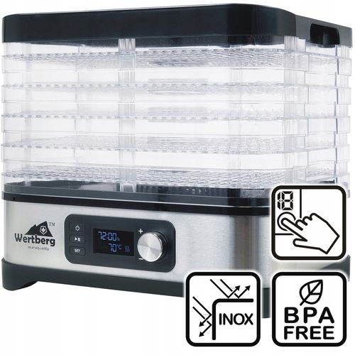 suszarka spożywcza do grzybów owoców warzyw ziół INOX 5 sit 450 W na Arena.pl