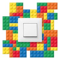 Naklejka Pod Włącznik Świata Kolorowe Klocki Lego Dla Dzieci 20cm x 20cm