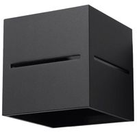 Kinkiet LAMPA ścienna SL.0204 metalowa OPRAWA kostka cube przyścienna czarna