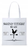 Dla Fotografa Fotografki Torba Eco Biała Shopper Z Nadrukiem Ze Zdjęciem