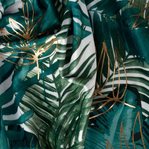 Zasłona gotowa na taśmie DAVOS 140x270 biało zielona w liście monstery na Arena.pl