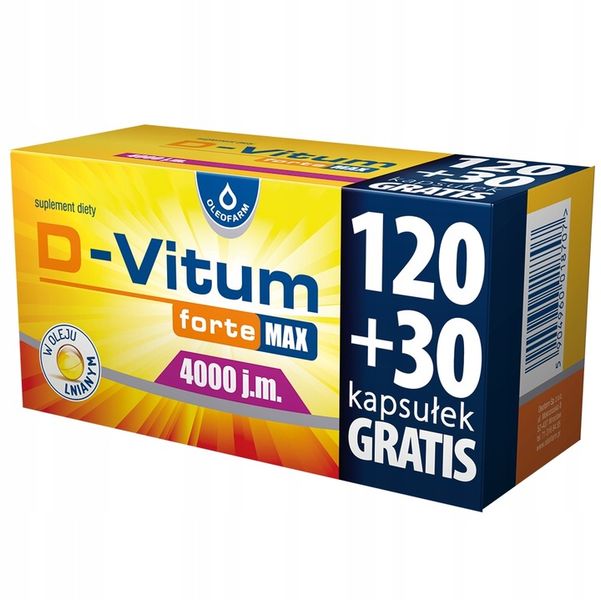 D-Vitum Forte MAX 4000 j.m. 150 kapsułek zdjęcie 1