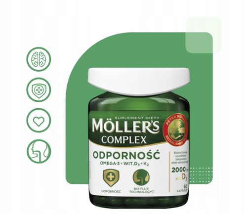 2x Möller's Complex ODPORNOŚĆ 60 kap. WITAMINA D3 2000 OMEGA-3 MÓZG SERCE na Arena.pl