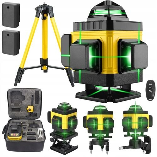 POZIOMNICA LASEROWA POZIOMICA 4D 16 LINII KRZYŻOWA 360 LASER ZESTAW na Arena.pl