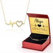 ZŁOTY NASZYJNIK LINIA ŻYCIA 925 PUDEŁKO GRAWER