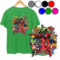 KOSZULKA DZIECIĘCA T-SHIRT Z NADRUKIEM - AVENGERS MARVEL KOLORY - S 122-128