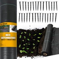 AGROTKANINA AGROWŁÓKNINA MATA ANTYCHWASTOWA CZARNA UV 1,1x50m 90G +KOTWY
