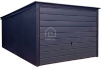 Garaż blaszany 3x5 Brama uchylna antracyt dach spad w tył PLG123