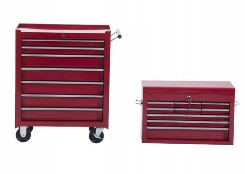 Wózek Narzędziowy 16 Szuflad 61,5 x 33 x 113 cm - Czerwony na Arena.pl
